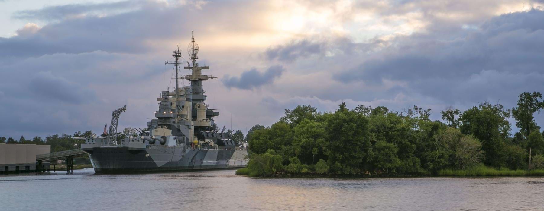 a large ship in the water