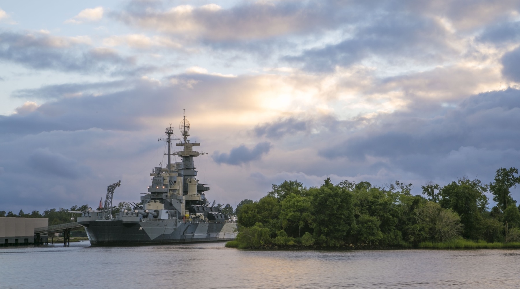 a large ship in the water